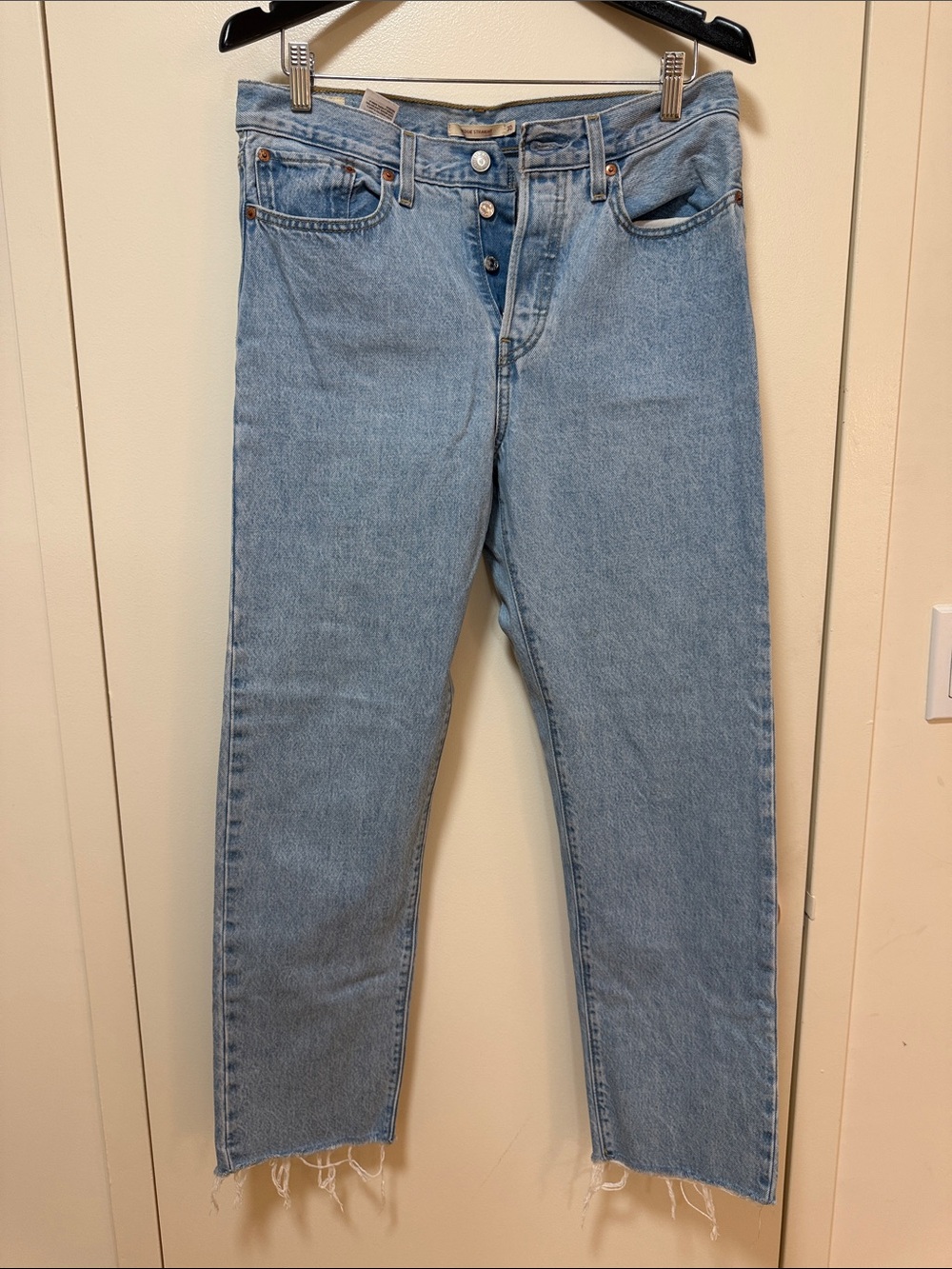 Levis Light Wash High-Rise Button-Fly Jeans